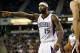 Nov 13, 2013; Sacramento, CA, USA; Sacramento Kings center DeMarcus Cousins (15) reacts after being called for his fifth foul against the Brooklyn Nets during the fourth quarter at Sleep Train Arena. The Sacramento Kings defeated the Brooklyn Nets 107-86.