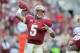 TALLAHASSEE, FL - NOVEMBER 16: Jameis Winston #5 of the Florida State Seminoles drops back to pass during the first half against the Syracuse Orange at Doak Campbell Stadium on November 16, 2013 in Tallahassee, Florida. (Photo by Jeff Gammons/Getty Images