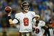 Nov 24, 2013; Detroit, MI, USA; Tampa Bay Buccaneers quarterback Mike Glennon (8) throws a pass during the third quarter against the Detroit Lions at Ford Field. Mandatory Credit: Andrew Weber-USA TODAY Sports