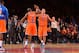 NEW YORK, NY - NOVEMBER 03: Raymond Felton #2 and Pablo Prigioni #9 of the New York Knicks high-five on court during the game against the Minnesota Timberwolves on November 3, 2013 at Madison Square Garden in New York City, New York. NOTE TO USER: User ex