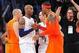 December 25, 2012; Los Angeles, CA, USA; Los Angeles Lakers shooting guard Kobe Bryant (24) greets New York Knicks small forward Carmelo Anthony (7) following the 100-94 victory at Staples Center. Mandatory Credit: Gary A. Vasquez-USA TODAY Sports