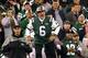 Oct. 8, 2012; East Rutherford, NJ, USA; Fireman Ed gets the crowd going at the game between the New York Jets and the Houston Texans at MetLife Stadium. Mandatory Credit: Debby Wong-USA TODAY Sports