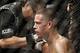 Dec 8, 2012, Seattle, WA, USA; Ben Henderson (not pictured) fights Nate Diaz during their second round Championship lightweight bout at MMA on FOX 5 at Key Arena. Mandatory Credit: Joe Nicholson-USA TODAY Sports