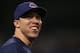 ANAHEIM, CA - AUGUST 19: Ubaldo Jimenez #30 of the Cleveland Indians looks on during the game against the Los Angeles Angels of Anaheim at Angel Stadium of Anaheim on August 19, 2013 in Anaheim, California. (Photo by Jeff Gross/Getty Images)