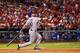 ST LOUIS, MO - OCTOBER 11: Michael Young #10 of the Los Angeles Dodgers bats against the St. Louis Cardinals during Game One of the National League Championship Series at Busch Stadium on October 11, 2013 in St Louis, Missouri. (Photo by Dilip Vishwanat
