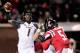 OXFORD, MS - NOVEMBER 23: James Franklin #1 of the Missouri Tigers drops back to pass against the Ole Miss Rebels during a game at Vaught-Hemingway Stadium on November 23, 2013 in Oxford, Mississippi. Missouri won the game 24-10. (Photo by Stacy Revere