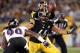 Oct 20, 2013; Pittsburgh, PA, USA; Pittsburgh Steelers guard David DeCastro (66) pass blocks against Baltimore Ravens linebacker Pernell McPhee (90) during the fourth quarter at Heinz Field. The Steelers won 19-16. Mandatory Credit: Charles LeClaire-USA T