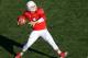 FRESNO, CA - NOVEMBER 23: Derek Carr #4 of the Fresno State Bulldogs drops back to pass against the New Mexico Lobos during the second quarter at Bulldog Stadium on November 23, 2013 in Fresno, California. (Photo by Thearon W. Henderson/Getty Images)