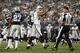 Nov 28, 2013; Arlington, TX, USA; Oakland Raiders wide receiver Andre Holmes (18) signals a first down in the second quarter against the Dallas Cowboys during a NFL football game on Thanksgiving at AT&T Stadium. Mandatory Credit: Tim Heitman-USA TODAY Spo