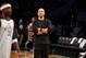 NEW YORK, NY - OCTOBER 20: Head Coach Jason Kidd of the Brooklyn Nets during an Open Practice at the Barclays Center on October 20, 2013 in the Brooklyn borough of New York City. NOTE TO USER: User expressly acknowledges and agrees that, by downloading a
