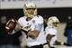 Nov 26, 2013; DeKalb, IL, USA; Western Michigan Broncos quarterback Zach Terrell (11) drops back to pass against the Northern Illinois Huskies during the second quarter at Huskie Stadium. Mandatory Credit: Mike DiNovo-USA TODAY Sports