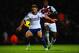 LONDON, ENGLAND - NOVEMBER 23: Branislav Ivanovic of Chelsea holds off Modibo Maiga of West Ham during the Barclays Premier League match between West Ham United and Chelsea at Boleyn Ground on November 23, 2013 in London, England. (Photo by Mike Hewitt