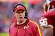 December 9, 2012; Landover, MD, USA; Washington Redskins defensive coordinator Jim Haslett talks on the sidelines against the Baltimore Ravens at FedEx Field. Mandatory Credit: Geoff Burke-USA TODAY Sports