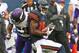 CHICAGO, IL - SEPTEMBER 15: Brandon Marshall #15 of the Chicago Bears makes a first down catch and is hit by Xavier Rhodes #29 of the Minnesota Vikings at Soldier Field on September 15, 2013 in Chicago, Illinois. (Photo by Jonathan Daniel/Getty Images)
