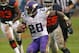 CHICAGO, IL - SEPTEMBER 15: Adrian Peterson #28 of the Minnesota Vikings is chased by Lance Briggs #55 of the Chicago Bears at Soldier Field on September 15, 2013 in Chicago, Illinois. The Bears defeated the Vikings 31-30. (Photo by Jonathan Daniel/Gett