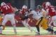Nov 29, 2013; Lincoln, NE, USA; Nebraska Cornhuskers running back Ameer Abdullah (8) is tackled by Iowa Hawkeyes defender Anthony Hitchens (31) forcing a fumble in the fourth quarter at Memorial Stadium. Iowa won 38-17. Mandatory Credit: Bruce Thorson-USA