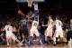 Nov 29, 2013; New York, NY, USA; Duke Blue Devils forward Jabari Parker (1) makes a pass against the Arizona Wildcats during the first half of the NIT Season Tip-Off Championship game at Madison Square Garden. Mandatory Credit: Joe Camporeale-USA TODAY Sp