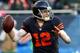 CHICAGO, IL - NOVEMBER 17: Josh McCown #12 of the Chicago Bears looks for a receiver against the Baltimore Ravens at Soldier Field on November 17, 2013 in Chicago, Illinois. The Bears defeated the Ravens 23-20 in overtime. (Photo by Jonathan Daniel/Gett