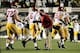 Nov 23, 2013; Boulder, CO, USA; Southern California Trojans interim head coach Ed Orgeron congratulates offensive tackle Chad Wheeler (72) and quarterback Cody Kessler (6) and guard John Martinez (59) and and offensive tackle Kevin Graf (77) after a touch