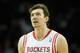 HOUSTON, TX - NOVEMBER 27: Omer Asik #3 of the Houston Rockets walks up the court during the game against the Atlanta Hawks at Toyota Center on November 27, 2013 in Houston, Texas. NOTE TO USER: User expressly acknowledges and agrees that, by downloadin