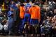 DENVER, CO - MARCH 13: Tyson Chandler #6 of the New York Knicks is helped off the court after bruising his knee during play against the Denver Nuggets on March 13, 2013 at the Pepsi Center in Denver, Colorado. NOTE TO USER: User expressly acknowledges and