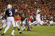 AUBURN, AL - NOVEMBER 30: Cade Foster #43 of the Alabama Crimson Tide kicks a field goal attempt that is blocked in the fourth quarter against the Auburn Tigers at Jordan-Hare Stadium on November 30, 2013 in Auburn, Alabama. (Photo by Kevin C. Cox/Getty