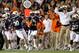 Nov 30, 2013; Auburn, AL, USA; Auburn Tigers cornerback Chris Davis (11) returns a missed field goal for a 100 yard touchdown against the Alabama Crimson Tide during the fourth quarter at Jordan Hare Stadium. Auburn won 34-28. Mandatory Credit: John Reed-