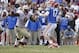 Nov 30, 2013; Gainesville, FL, USA; Florida Gators quarterback Skyler Mornhinweg (17) throws the ball as Florida State Seminoles defensive tackle Timmy Jernigan (8) pressures during the second half at Ben Hill Griffin Stadium. Florida State Seminoles defe