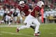 Nov 30, 2013; Stanford, CA, USA; Stanford Cardinal quarterback Kevin Hogan (8) hands off the ball tol running back Tyler Gaffney (25) during the first quarter against the Notre Dame Fighting Irish at Stanford Stadium. Mandatory Credit: Kelley L Cox-USA TO