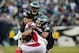 Dec 1, 2013; Philadelphia, PA, USA; Arizona Cardinals wide receiver Michael Floyd (15) is tackled by Philadelphia Eagles strong safety Nate Allen (29) during the third quarter of the game at Lincoln Financial Field. The Philadelphia Eagles won the game 2