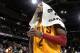 CLEVELAND, OH - NOVEMBER 30: Kyrie Irving #2 of the Cleveland Cavaliers heads over to congratulate teammate Andrew Bynum #21 at the conclusion of their victory over the Chicago Bulls at The Quicken Loans Arena on November 30, 2013 in Cleveland, Ohio. NOT