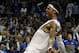 Dec 1, 2013; Brooklyn, NY, USA; Kentucky Wildcats forward Willie Cauley-Stein (15) reacts after a dunk against the Providence Friars in the second half at Barclays Center. Mandatory Credit: Noah K. Murray-USA TODAY Sports