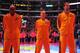LOS ANGELES, CA - MARCH 22: Kobe Bryant #24, Steve Nash #10, and Pau Gasol #16 of the Los Angeles Lakers look on during the performance of the National Anthem before playing the Washington Wizards at Staples Center on March 22, 2013 in Los Angeles, Califo