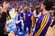 LOS ANGELES, CA - JANUARY 4: Chris Paul #3 and Blake Griffin #32 of the Los Angeles Clippers greet Kobe Bryant #24 and Pau Gasol #16 of the Los Angeles Lakers before their game at Staples Center on January 4, 2013 in Los Angeles, California. NOTE TO USER: