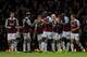 LONDON, ENGLAND - NOVEMBER 30: Carlton Cole (C) of West Ham United celebrates with his team mates after scoring their second goal during the Barclays Premier League match between West Ham United and Fulham at Boleyn Ground on November 30, 2013 in London,