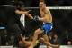 Jul 6, 2013; Las Vegas, NV, USA; Chris Weidman, blue shorts, defeated Anderson Silva (yellow shorts) in their Middleweight Chamionship Bout in the second round with a TKO at the MGM Grand Garden Arena. Mandatory Credit: Jayne Kamin-Oncea-USA TODAY Sports