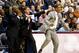 Dec 2, 2013; Storrs, CT, USA; Connecticut Huskies head coach Kevin Ollie (right) reacts from the sideline as they take on the Florida Gators in the first half at Harry A. Gampel Pavilion. Mandatory Credit: David Butler II-USA TODAY Sports