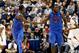 Dec 2, 2013; Storrs, CT, USA; Florida Gators center Patric Young (4) and forward Casey Prather (24) react after a play against the Connecticut Huskies in the first half at Harry A. Gampel Pavilion. Mandatory Credit: David Butler II-USA TODAY Sports