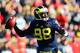 Nov 30, 2013; Ann Arbor, MI, USA; Michigan Wolverines quarterback Devin Gardner (98) looks to pass during the third quarter against the Ohio State Buckeyes at Michigan Stadium. Mandatory Credit: Andrew Weber-USA TODAY Sports