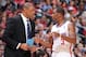 LOS ANGELES, CA - OCTOBER 31: Doc Rivers and Chris Paul #3 of the Los Angeles Clippers converse during a game against the Golden State Warriors at STAPLES Center on October 31, 2013 at in Los Angeles, California. NOTE TO USER: User expressly acknowledges