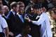 Platini embracing Ronaldo