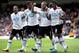 LONDON, ENGLAND - AUGUST 18: Roberto Soldado of Tottenham Hotspur (C) celebrates scoring from the penalty spot with team mates Aaron Lennon, Kyle Walker, Paulinho and Gylfi Sigurdsson during the Barclays Premier League match between Crystal Palace and To