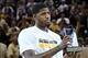 Apr 24, 2013; Indianapolis, IN, USA; Indiana Pacers forward Paul George receives the Most Improved Player Award before playing against the Atlanta Hawks during game two of the first round of the 2013 NBA Playoffs at Bankers Life Fieldhouse. Indiana defeat