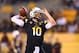 Nov 30, 2013; Tempe, AZ, USA; Arizona State Sun Devils quarterback Taylor Kelly warms up prior to the game against the Arizona Wildcats in the 87th annual Territorial Cup at Sun Devil Stadium. Mandatory Credit: Mark J. Rebilas-USA TODAY Sports