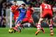 LONDON, ENGLAND - DECEMBER 01: Juan Mata of Chelsea battles with Victor Wanyama of Southampton during the Barclays Premier League match between Chelsea and Southampton at Stamford Bridge on December 1, 2013 in London, England. (Photo by Ian Walton/Getty