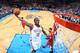 OKLAHOMA CITY, OK - NOVEMBER 21: Reggie Jackson #15 of the Oklahoma City Thunder dunks the ball against the Los Angeles Clippers on November 21, 2013 at the Chesapeake Energy Arena in Oklahoma City, Oklahoma. NOTE TO USER: User expressly acknowledges and