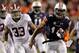 Nov 30, 2013; Auburn, AL, USA; Auburn Tigers quarterback Nick Marshall (14) runs against Alabama Crimson Tide linebacker Trey DePriest (33) during the fourth quarter at Jordan Hare Stadium. Mandatory Credit: John Reed-USA TODAY Sports