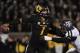 Nov 30, 2013; Columbia, MO, USA; Missouri Tigers quarterback James Franklin (1) scrambles as Texas A&M Aggies defensive back Clay Honeycutt (25) attempts the tackle during the second half of the game at Faurot Field. Missouri win 28-21. Mandatory Credit: