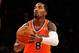 Dec 1, 2013; New York, NY, USA; New York Knicks shooting guard J.R. Smith (8) shoots a free throw during the second quarter against the New Orleans Pelicans at Madison Square Garden. Mandatory Credit: Anthony Gruppuso-USA TODAY Sports