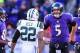 Ed Reed with former teammate Joe Flacco at Jets-Ravens game.